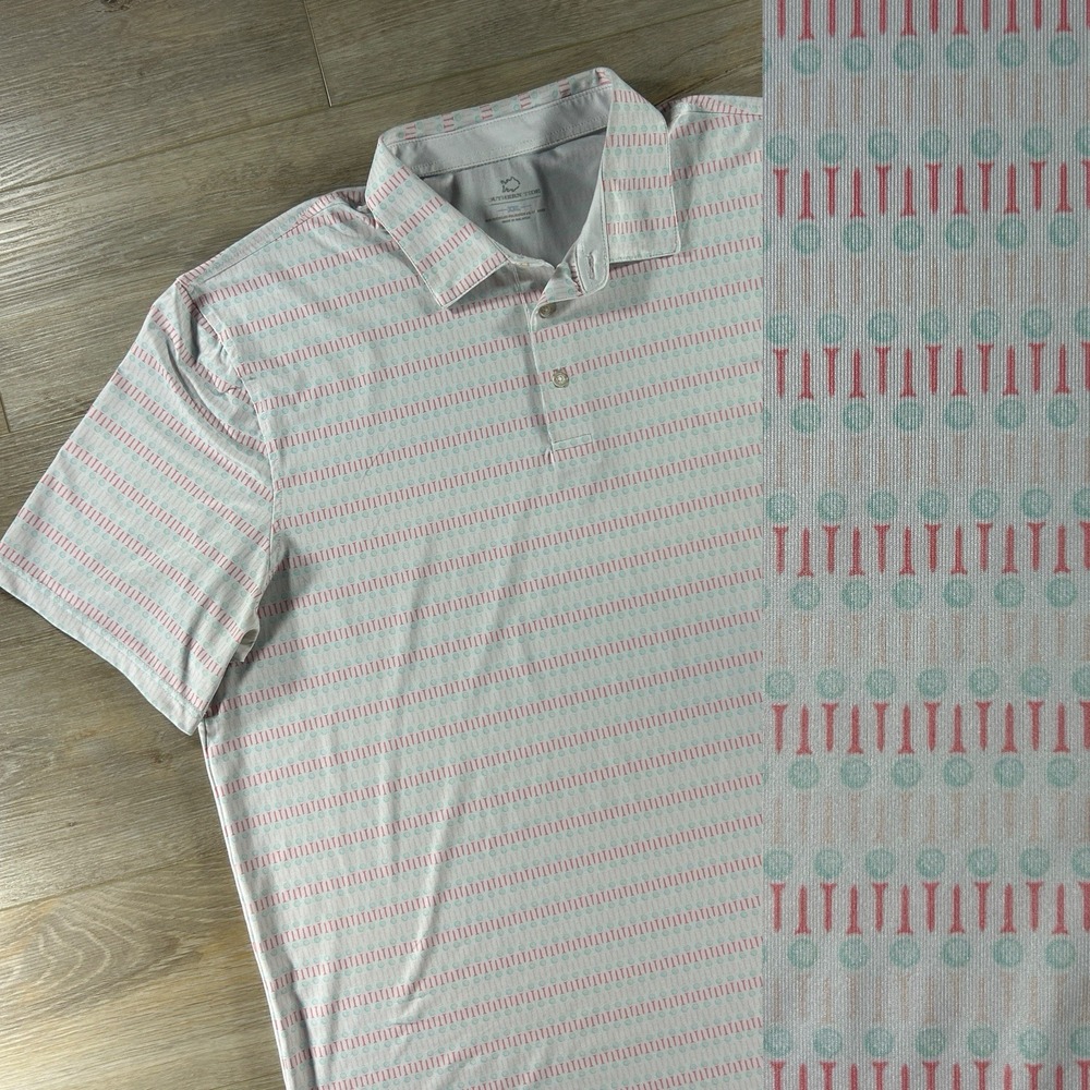 Southern Tide XXL Performance Polo Shirt Men's Logo Golf Tee Ball AOP Preppy